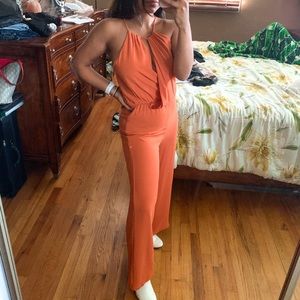 Beautiful orange flare jumpsuit